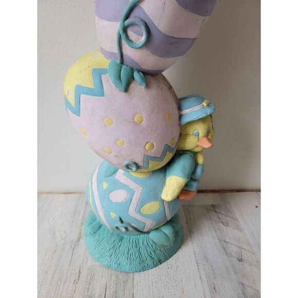 Vintage Trendmasters 1996 Easter bunny rabbit stack duck egg decor totem - Picture 2 of 16